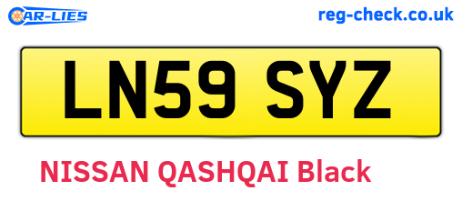 LN59SYZ are the vehicle registration plates.