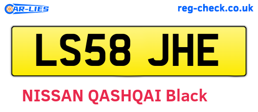 LS58JHE are the vehicle registration plates.