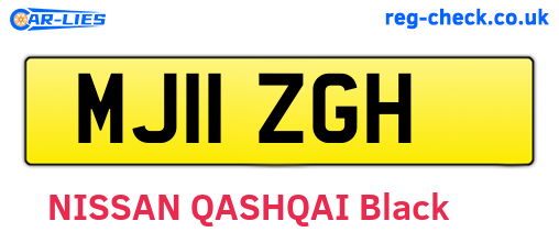 MJ11ZGH are the vehicle registration plates.