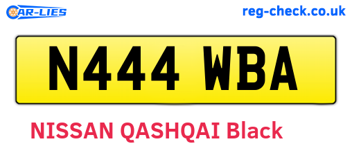N444WBA are the vehicle registration plates.