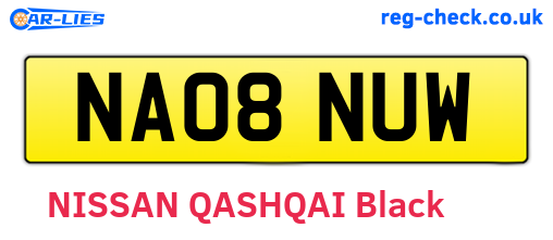 NA08NUW are the vehicle registration plates.