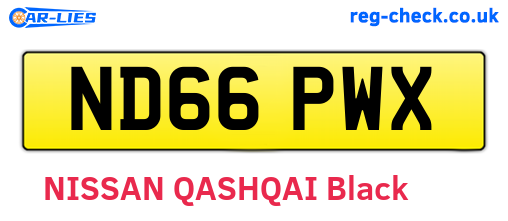 ND66PWX are the vehicle registration plates.
