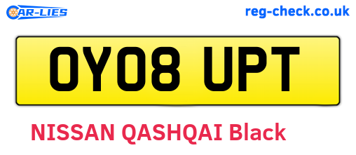 OY08UPT are the vehicle registration plates.