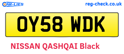 OY58WDK are the vehicle registration plates.