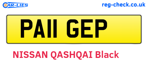 PA11GEP are the vehicle registration plates.
