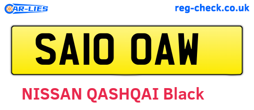 SA10OAW are the vehicle registration plates.