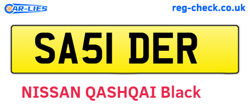 SA51DER are the vehicle registration plates.