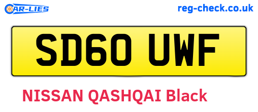 SD60UWF are the vehicle registration plates.