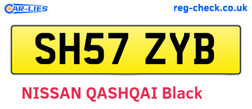 SH57ZYB are the vehicle registration plates.