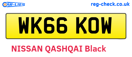 WK66KOW are the vehicle registration plates.