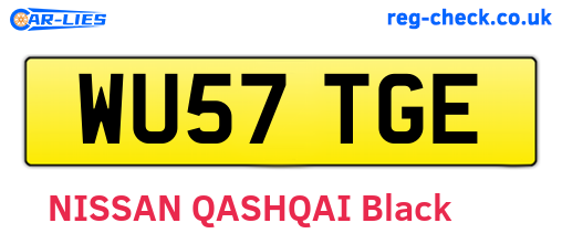 WU57TGE are the vehicle registration plates.