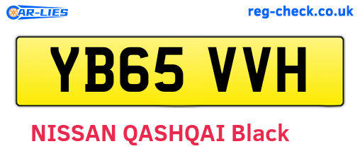 YB65VVH are the vehicle registration plates.