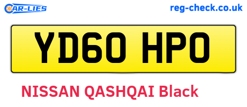 YD60HPO are the vehicle registration plates.