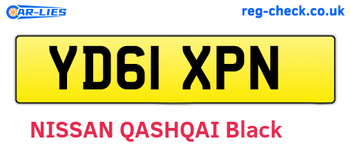 YD61XPN are the vehicle registration plates.