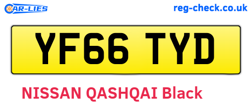 YF66TYD are the vehicle registration plates.