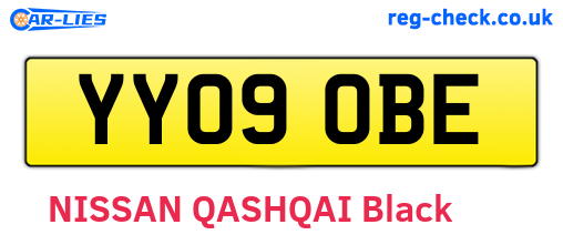 YY09OBE are the vehicle registration plates.