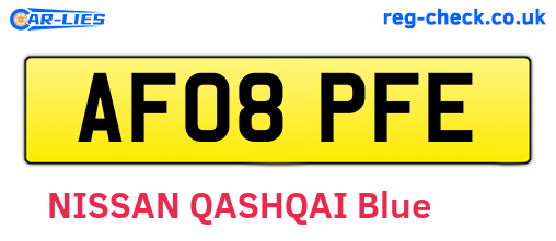 AF08PFE are the vehicle registration plates.