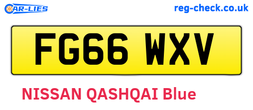FG66WXV are the vehicle registration plates.