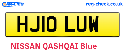 HJ10LUW are the vehicle registration plates.