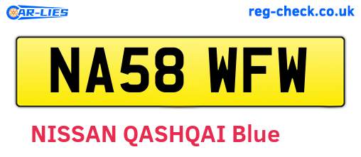 NA58WFW are the vehicle registration plates.