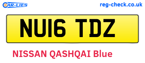 NU16TDZ are the vehicle registration plates.
