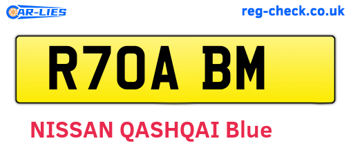 R70ABM are the vehicle registration plates.