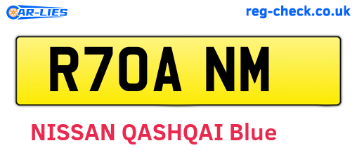 R70ANM are the vehicle registration plates.