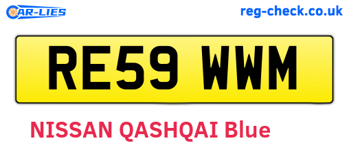 RE59WWM are the vehicle registration plates.
