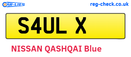 S4ULX are the vehicle registration plates.