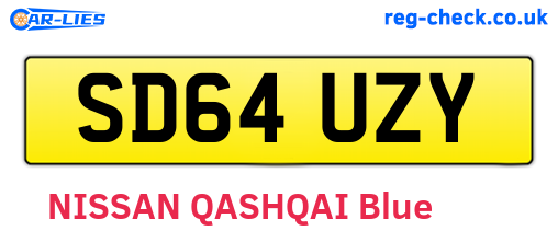 SD64UZY are the vehicle registration plates.