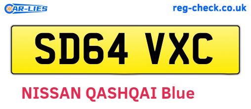 SD64VXC are the vehicle registration plates.