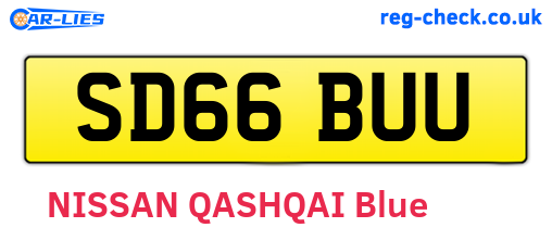 SD66BUU are the vehicle registration plates.