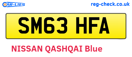 SM63HFA are the vehicle registration plates.