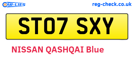 ST07SXY are the vehicle registration plates.