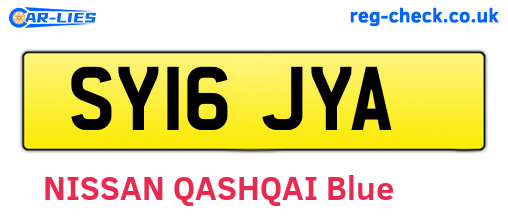 SY16JYA are the vehicle registration plates.