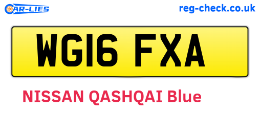 WG16FXA are the vehicle registration plates.