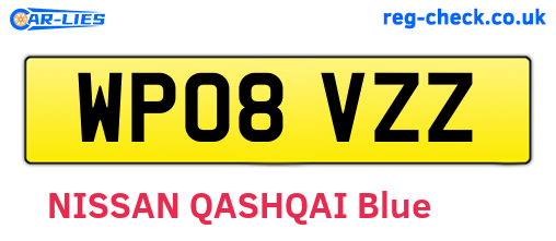 WP08VZZ are the vehicle registration plates.
