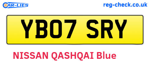 YB07SRY are the vehicle registration plates.