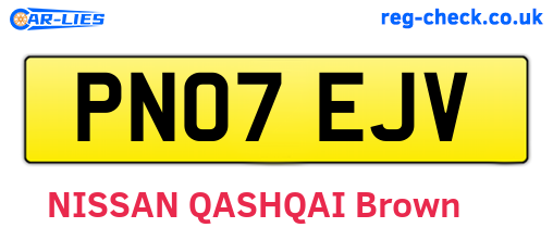 PN07EJV are the vehicle registration plates.