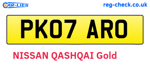 PK07ARO are the vehicle registration plates.
