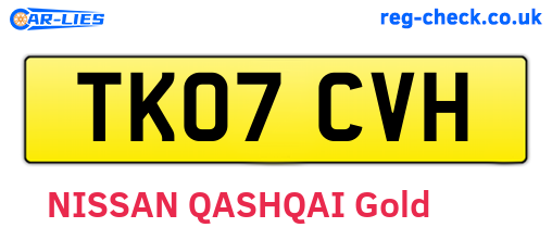 TK07CVH are the vehicle registration plates.