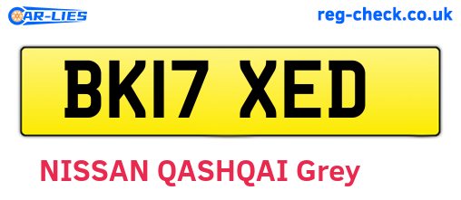 BK17XED are the vehicle registration plates.