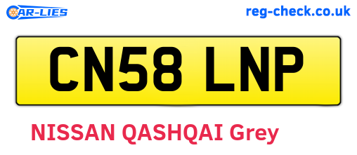 CN58LNP are the vehicle registration plates.