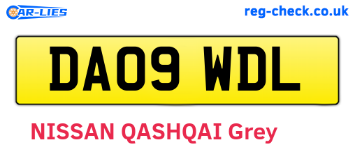 DA09WDL are the vehicle registration plates.