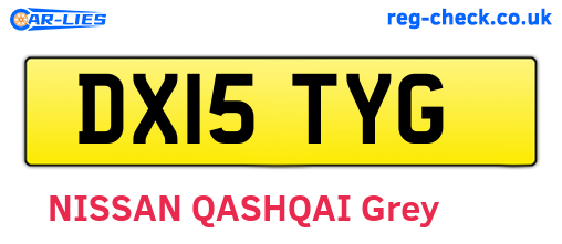 DX15TYG are the vehicle registration plates.