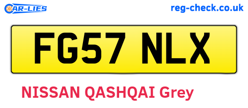 FG57NLX are the vehicle registration plates.