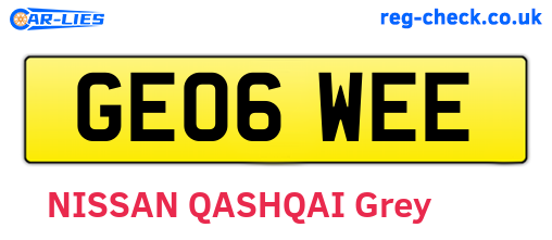 GE06WEE are the vehicle registration plates.