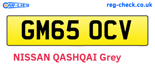 GM65OCV are the vehicle registration plates.