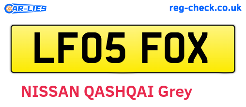 LF05FOX are the vehicle registration plates.