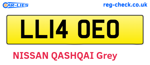 LL14OEO are the vehicle registration plates.